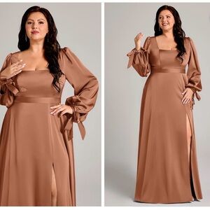Azazie bronzer bridesmaid dress